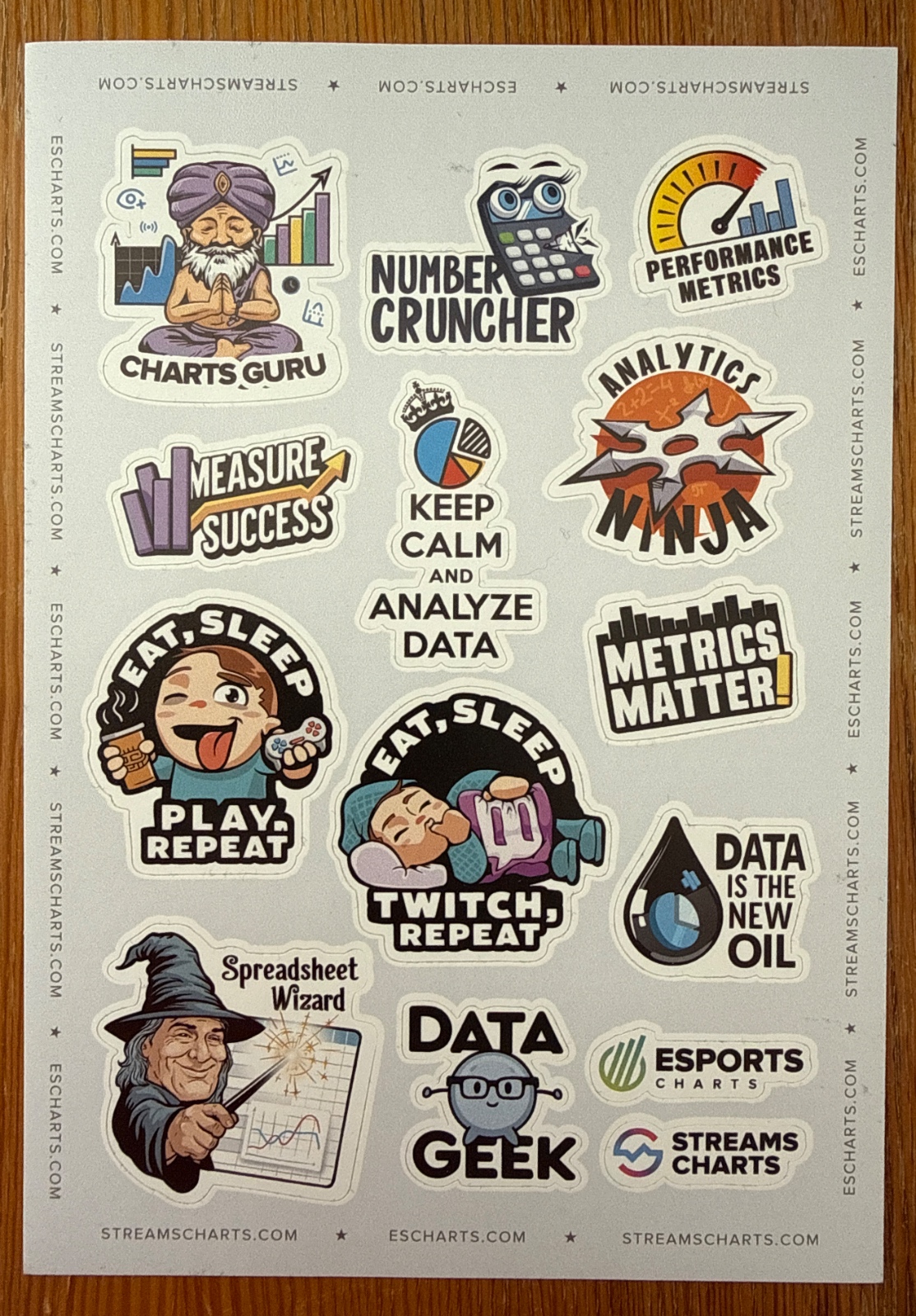 Streamscharts.com Escharts.com Stickersheet