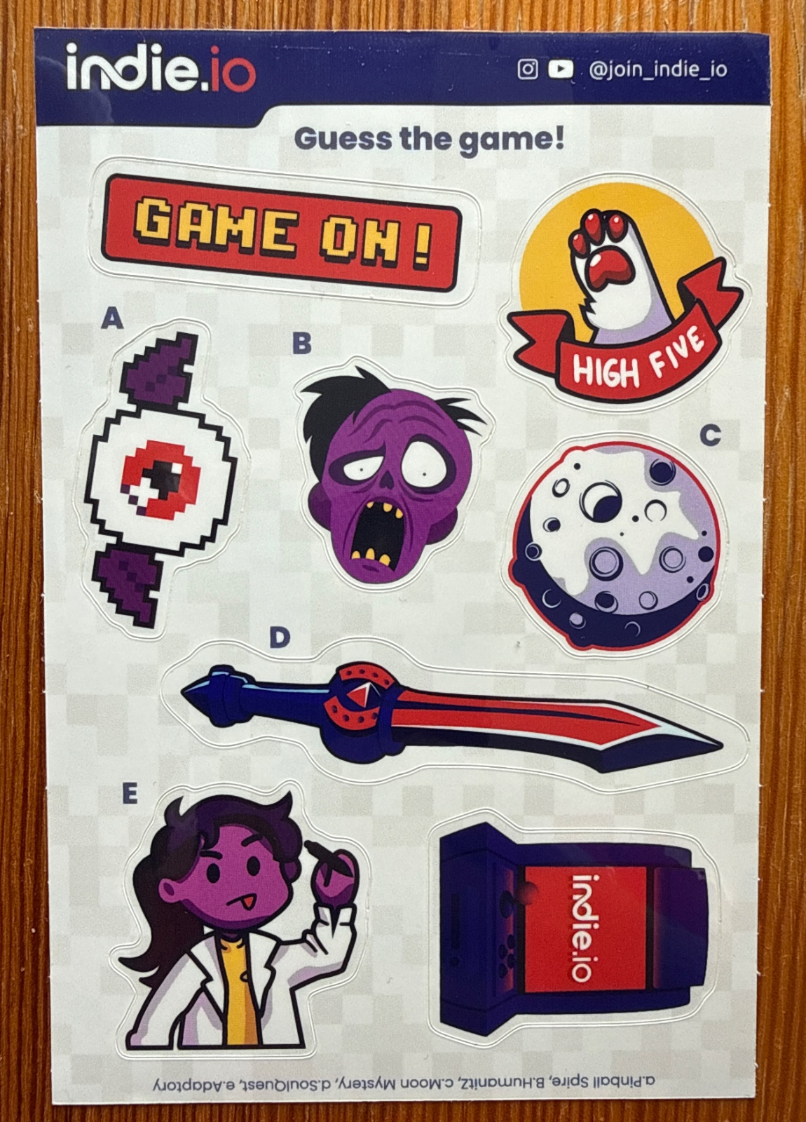 Indie.io Stickersheet