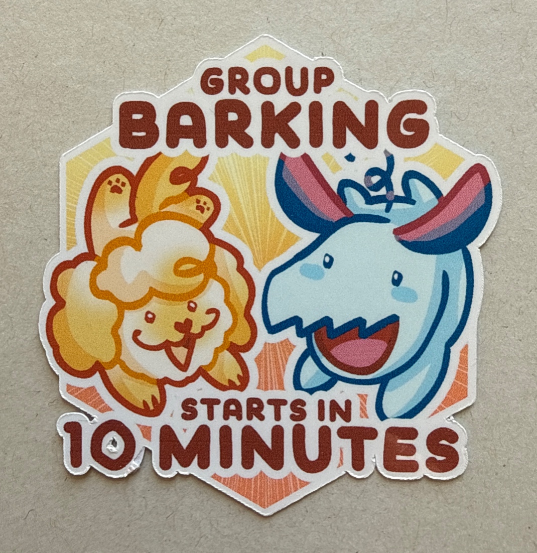 Group barking starts in 10 minutes