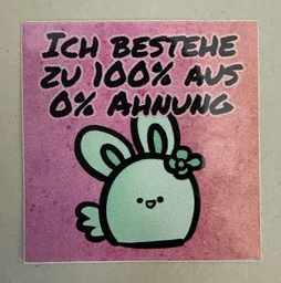Ich bestehe zu 100% aus 0% Ahnung